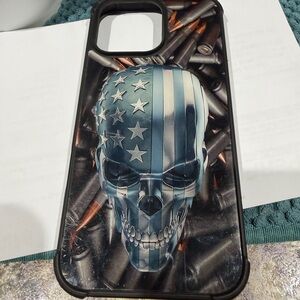 Patriotic Skull Phone Case - Black